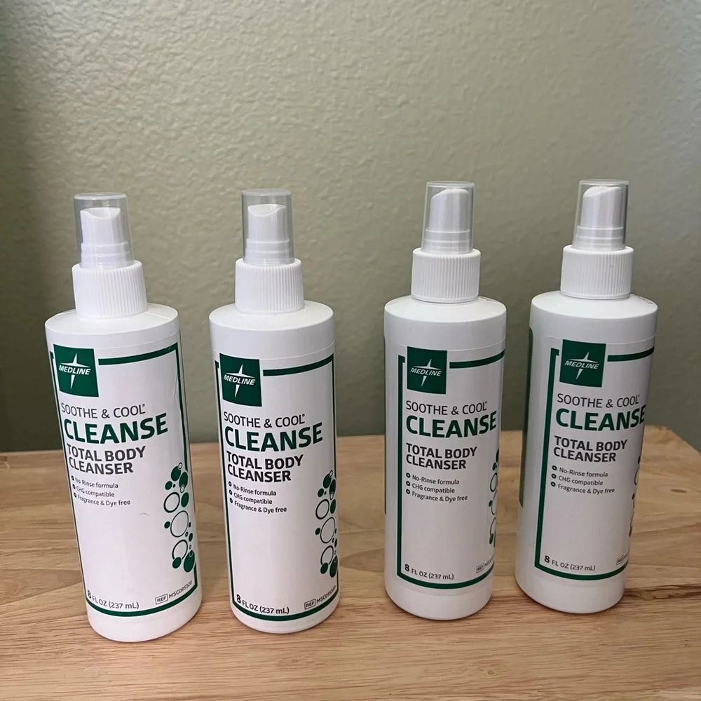 Medline Soothe & Cool Cleanse Total Body Cleanser No-rinse 8 fl oz Lot Of 4 NEW